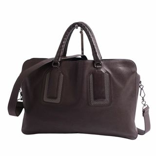 ボッテガヴェネタ(Bottega Veneta)の美品 ボッテガヴェネタ BOTTEGA VENETA バッグ 2way ブリーフケース ショルダーバッグ イントレチャート カーフレザー カバン メンズ ブラウン(ビジネスバッグ)