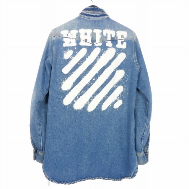 オフホワイト OFF WHITE スプレー ロゴ デニムシャツ ジャケット 大阪