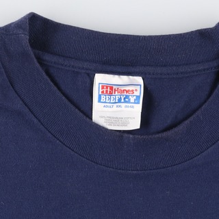90年代 ヘインズ Hanes BEEFY-T 青タグ バックプリント プリントTシャツ USA製 メンズXXL ヴィンテージ /eaa340868