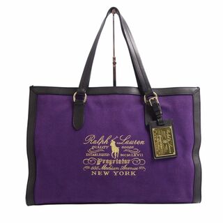ラルフローレン(Ralph Lauren)のラルフローレン RALPH LAUREN バッグ トートバッグ キャンバス ロゴ刺繍 カバン 鞄 メンズ レディース パープル(トートバッグ)