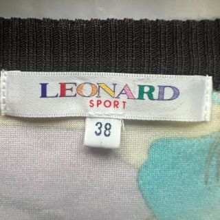 LEONARD - 【美品】LEONARD 総柄膝丈ワンピース ブルー 半袖 ブラウン ...