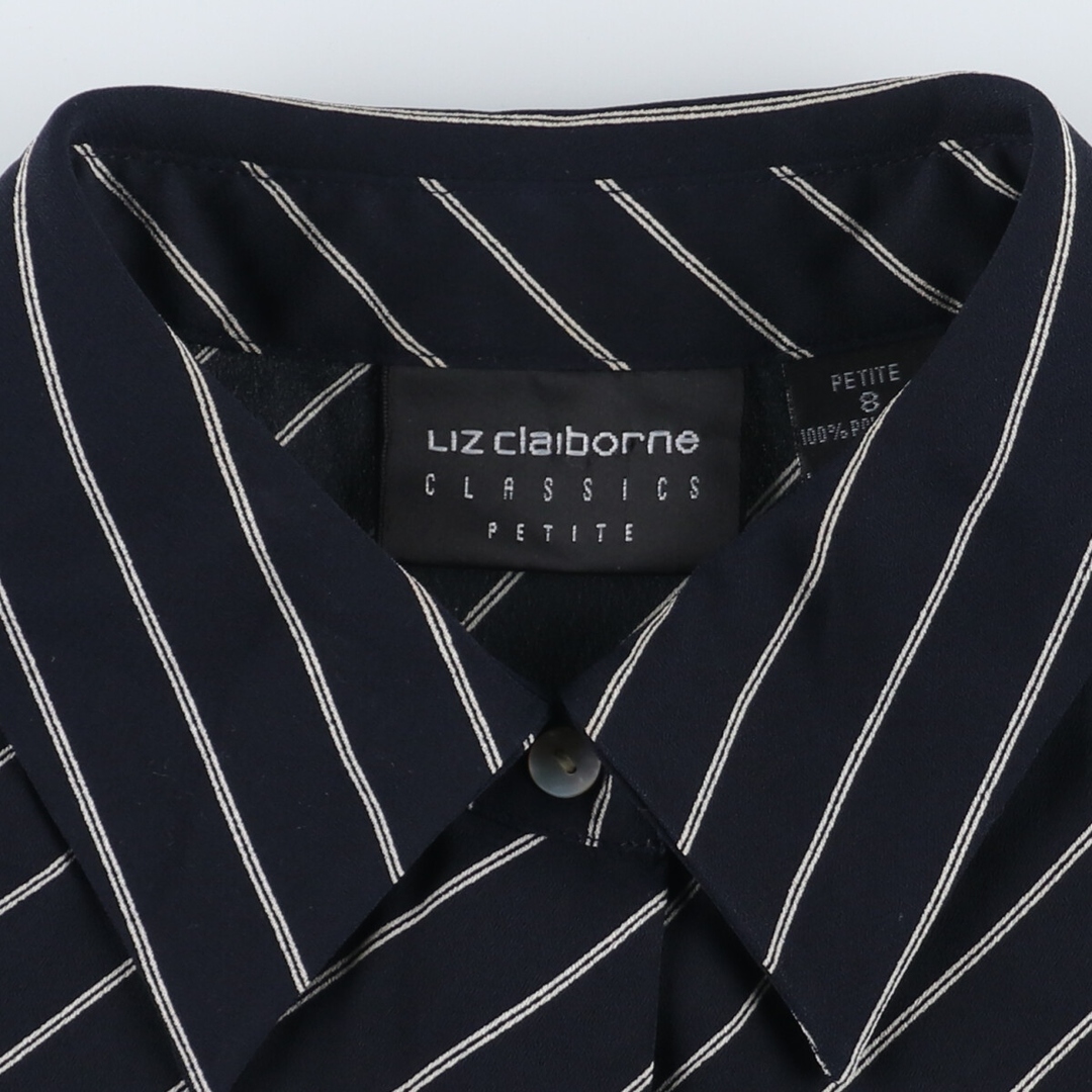 古着 Liz Claiborne ストライプ柄 半袖 ポリシャツ ボックスシャツ レディースM /eaa338540 レディースのトップス(シャツ/ブラウス(半袖/袖なし))の商品写真