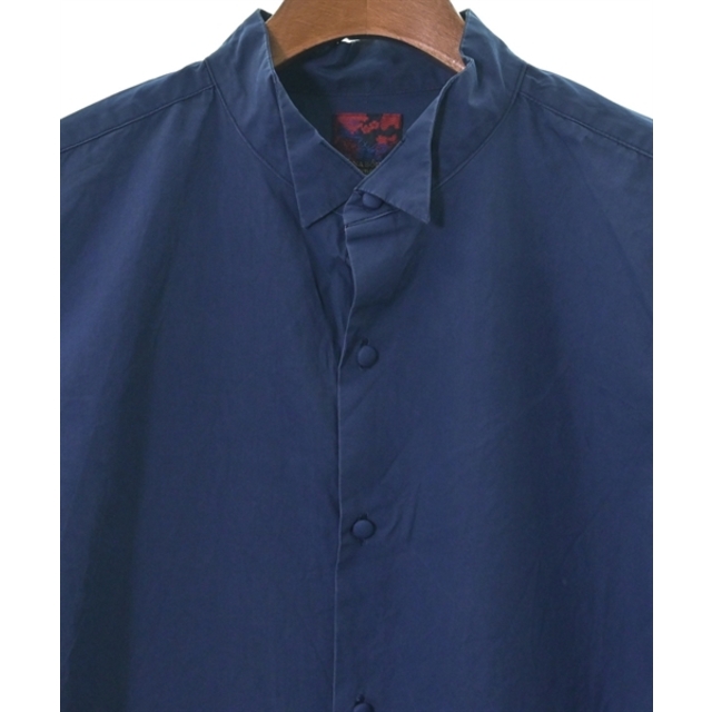 なし透け感BRU NA BOINNE ブルーナボイン カジュアルシャツ 2(M位) 紺