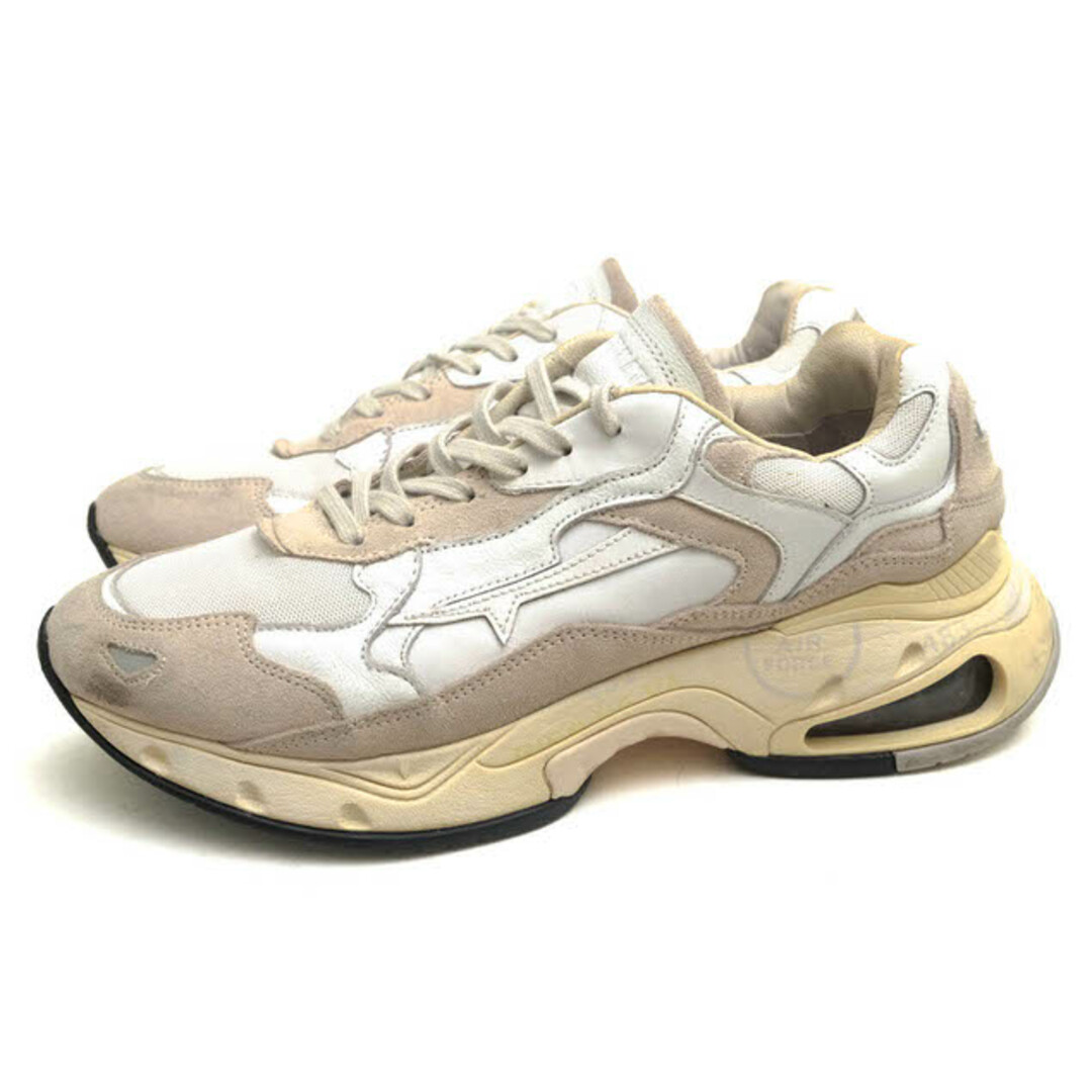 プレミアータ／PREMIATA シューズ スニーカー 靴 ローカット メンズ 男性 男性用スエード スウェード レザー 革 本革 オフホワイト 白 ホワイト  023 SHARKY ダッドスニーカー ヴィンテージ加工