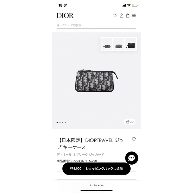 DIORTRAVEL ジップ キーケース　キーチェーン