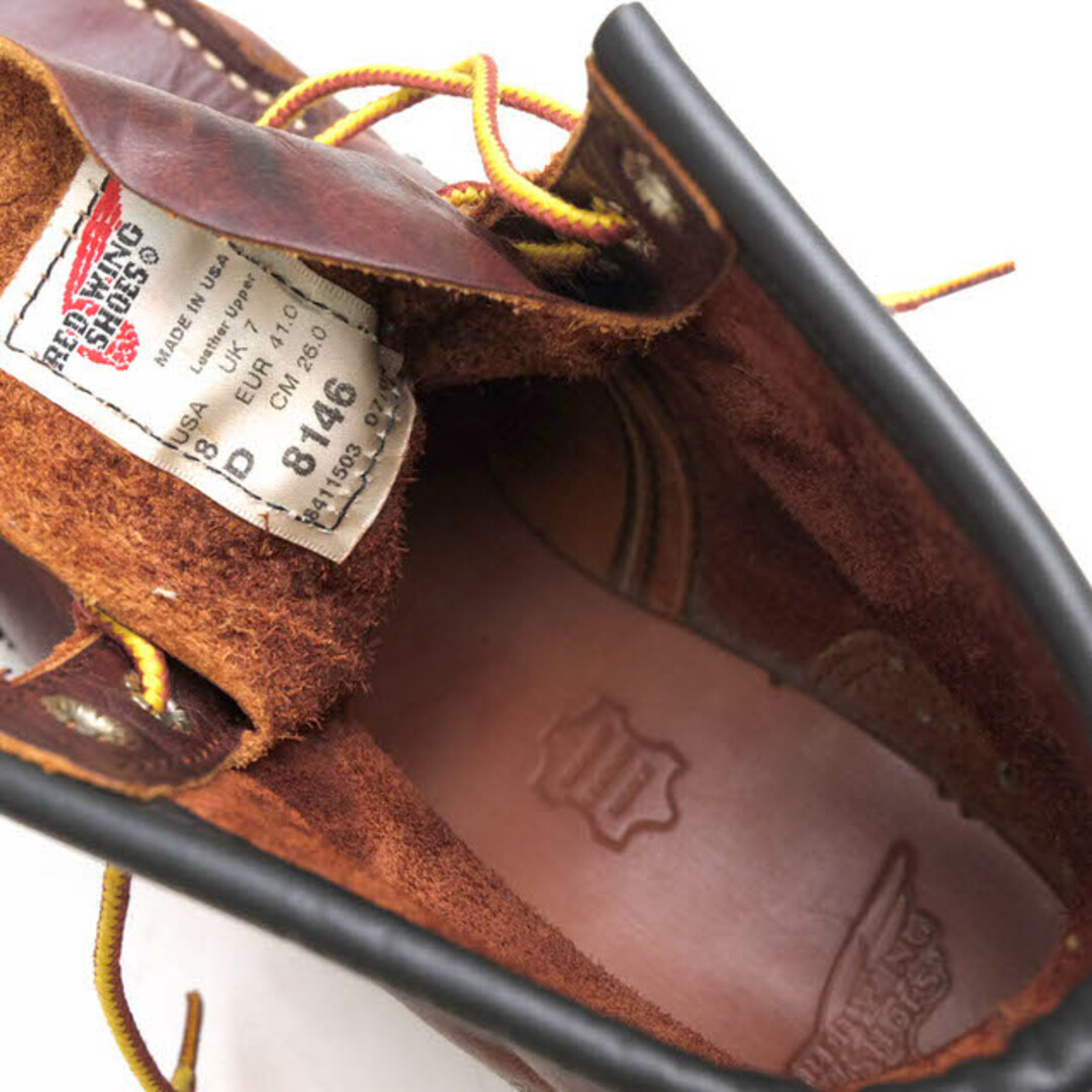 REDWING(レッドウィング)のレッドウィング／RED WING ワークブーツ シューズ 靴 メンズ 男性 男性用レザー 革 本革 ブラウン 茶  8146 6 CLASSIC MOC LUG 6インチ クラシック モック ラグソール モックトゥ グッドイヤーウェルト製法 Vibramソール メンズの靴/シューズ(ブーツ)の商品写真