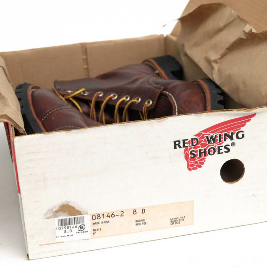 REDWING(レッドウィング)のレッドウィング／RED WING ワークブーツ シューズ 靴 メンズ 男性 男性用レザー 革 本革 ブラウン 茶  8146 6 CLASSIC MOC LUG 6インチ クラシック モック ラグソール モックトゥ グッドイヤーウェルト製法 Vibramソール メンズの靴/シューズ(ブーツ)の商品写真