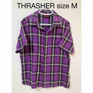 スラッシャー(THRASHER)のTHRASHER スラッシャー 半袖 シャツ チェック 紫 M トップス(シャツ)