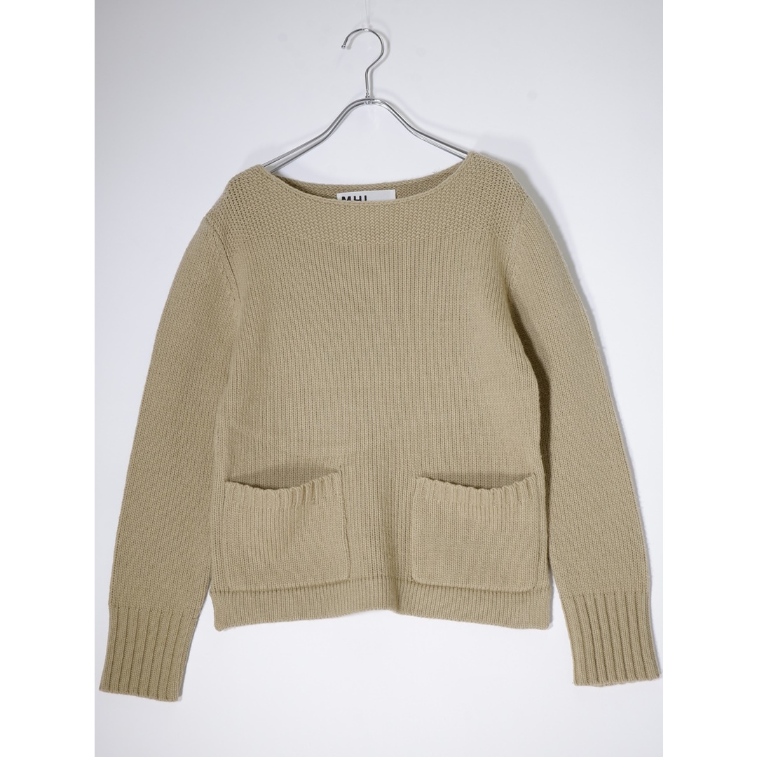 MHL.MARGARET HOWELL マーガレットハウエル ポケット付 ウールリネンボートネックニット【2】【LKNA71296】 | フリマアプリ ラクマ
