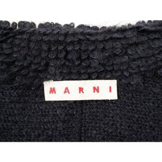 marni マルニ　サマーニット　前開き　フリル　カーディガン　ジャケット　紺