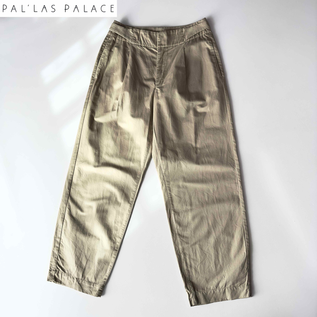 美品 pallas palace コットンリネン ワイドパンツ