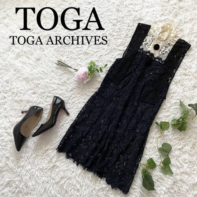 TOGA(トーガ)のあみ様専用   サンプル品♪トーガアーカイブス/バイカラー総レースワンピース　 レディースのワンピース(ひざ丈ワンピース)の商品写真