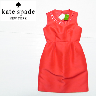 ケイトスペードニューヨーク(kate spade new york)の未使用タグ付き kate spade ケイトスペード ドレス ワンピース 0 S(ひざ丈ワンピース)