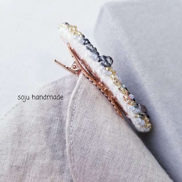 ビーズ刺繍 ヘアクリップの通販 by soju handmade's shop｜ラクマ