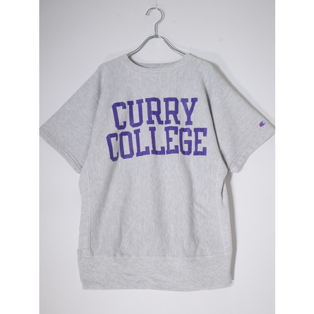 チャンピオンCHAMPION 90年代前期 90’s刺繍タグ 米国製リバースウィーブ半袖スウェットCURRY COLLEGE【L】【MTSA71648】