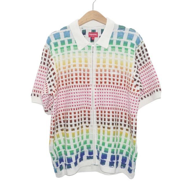 SUPREME 23ss GRADIENT GRID ZIP UP POLO