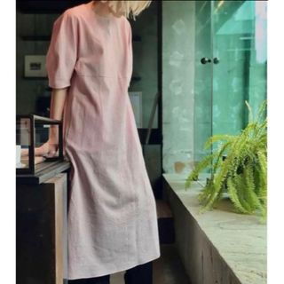 ロク(6 (ROKU))のroku 6 VOLUME SLEEVE DRESS 36 ピンク(ロングワンピース/マキシワンピース)