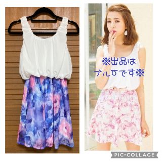 デイライルノアール(Delyle NOIR)の新品★Delyle★シアーシフォンぼかし花柄ワンピ(ミニワンピース)