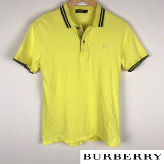 バーバリーブラックレーベル(BURBERRY BLACK LABEL)の美品 BURBERRY BLACK LABEL 半袖ポロシャツ イエロー(ポロシャツ)
