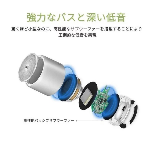 【ほぼ新品】コンパクトスピーカー　EWA A106 ワイヤレスBluetooth スマホ/家電/カメラのオーディオ機器(スピーカー)の商品写真