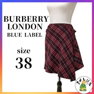 バーバリーブルーレーベル(BURBERRY BLUE LABEL)のバーバリーブルーレーベル【38】ラップ風スカート ノヴァチェック 日本製 変形(ひざ丈スカート)