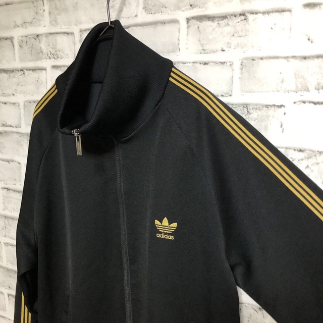 adidas(アディダス)の70s⭐️adidas トラックジャケット L 刺繍トレファイル🇩🇪西ドイツ 黒 メンズのトップス(ジャージ)の商品写真