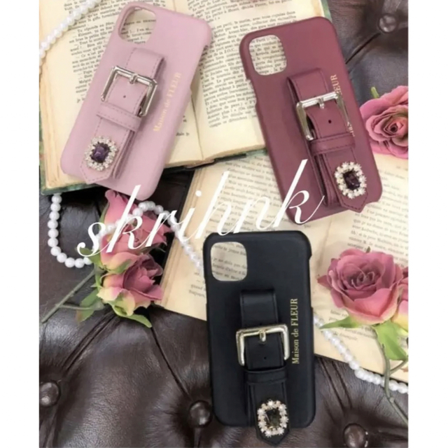 ♡新品♡メゾンドフルール♡ビジューベルトiPhone11ケース♡ピンク♡