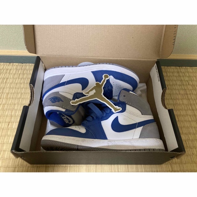 NIKE(ナイキ)のNIKE JORDAN1 True Blue 18cm キッズ/ベビー/マタニティのキッズ靴/シューズ(15cm~)(スニーカー)の商品写真