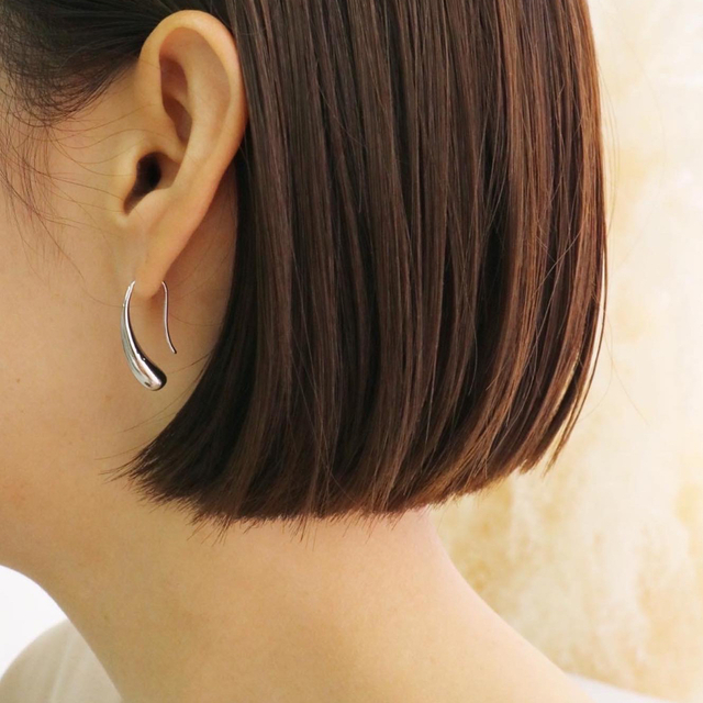 long hook pierce ロングフックピアス　ゴールド/シルバー レディースのアクセサリー(ピアス)の商品写真