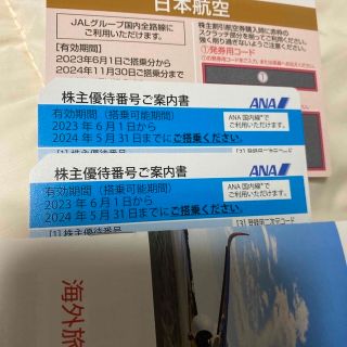 エーエヌエー(ゼンニッポンクウユ)(ANA(全日本空輸))の株主割引券 株主優待 割引券 セット ANA 2枚 JAL 1枚(航空券)