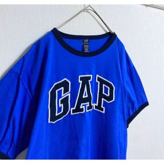 ギャップ(GAP)の90s OLD GAP 半袖Tシャツ ブルー 青　kids XXL 刺繍(Tシャツ/カットソー(半袖/袖なし))