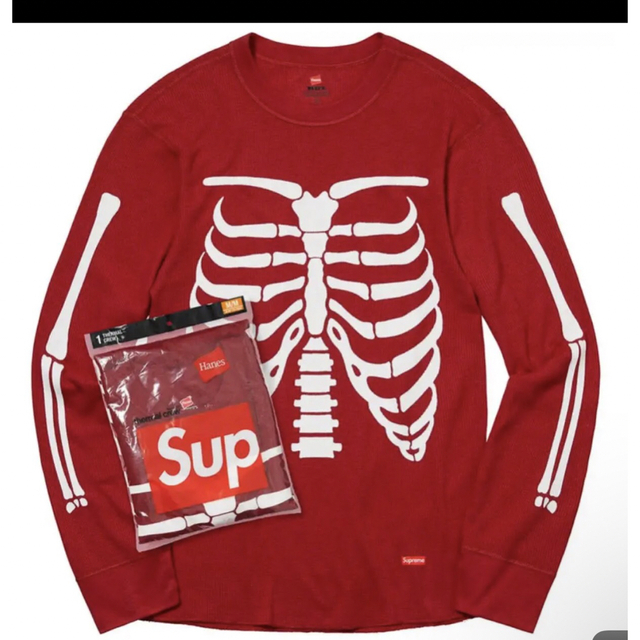 Supreme Hanes Bones Thermal Crew Red S