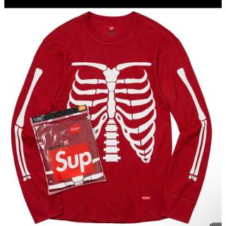 シュプリーム(Supreme)のSupreme Hanes Bones Thermal Crew Red S(Tシャツ/カットソー(七分/長袖))