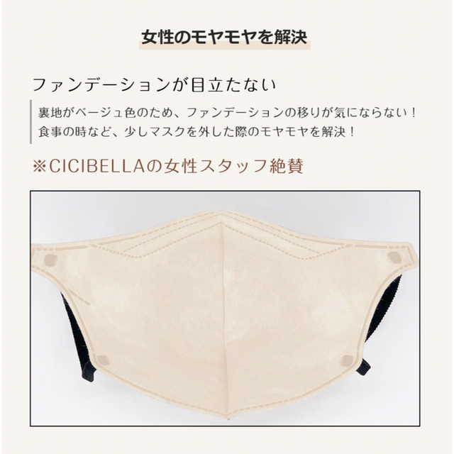 CICIBELLA 5Dマスク 10枚×2セット インテリア/住まい/日用品の日用品/生活雑貨/旅行(日用品/生活雑貨)の商品写真