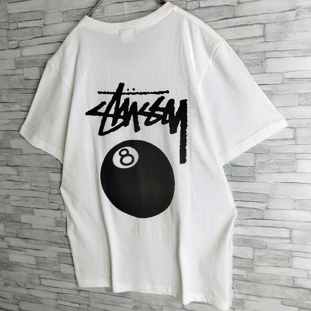人気新品 STUSSY - ステューシー☆エイトボール両面ロゴTシャツ