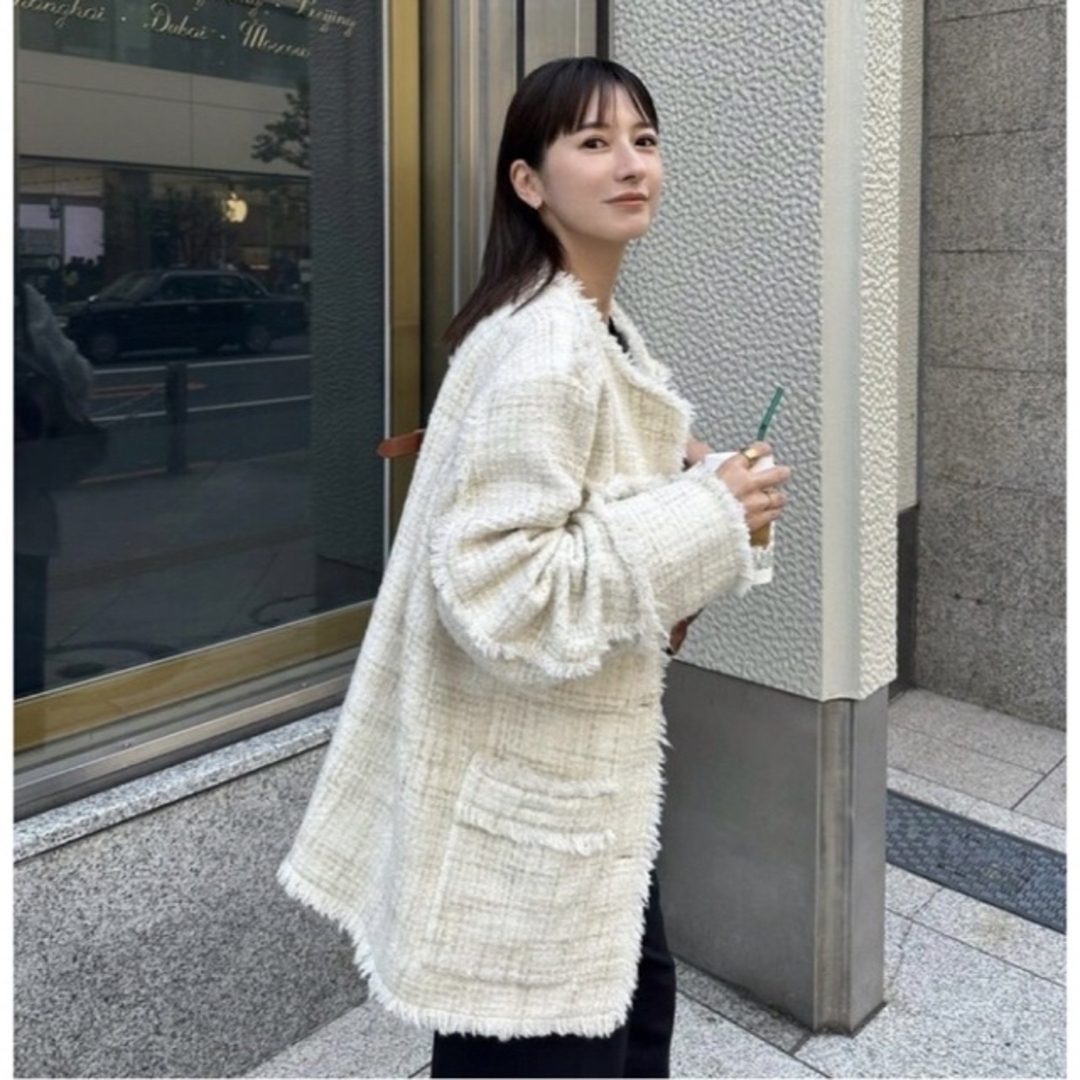 CLANE(クラネ)のclane NO COLOR TWEED JACKET レディースのジャケット/アウター(ノーカラージャケット)の商品写真