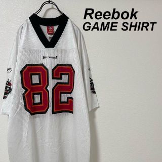 リーボック(Reebok)のリーボック NFL ゲームシャツ 白 プリント タンパベイ・バッカニアーズ 古着(Tシャツ/カットソー(半袖/袖なし))