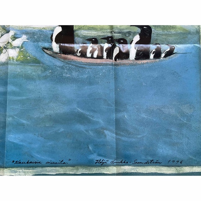 ARABIA(アラビア)のヘルヤ ポスター ペンギンと羊 アラビア 1996年頃 3 インテリア/住まい/日用品のインテリア小物(その他)の商品写真