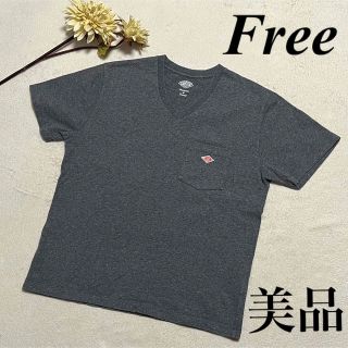 ダントン(DANTON)の大特価セール中　DANTON💞 ロゴポケット　Vネック　Tシャツ　グレー　即発送(Tシャツ(半袖/袖なし))