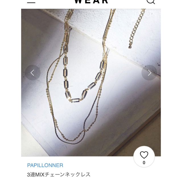 PAPILLONNER(パピヨネ)のPAPILLONNER 3連MIXチェーンネックレス レディースのアクセサリー(ネックレス)の商品写真