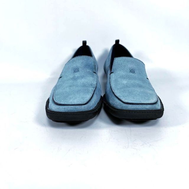 LOEWE(ロエベ)の美品 ロエベ ローファー スリッポン スエード 青 ブルー アナグラム 24.5 メンズの靴/シューズ(スリッポン/モカシン)の商品写真