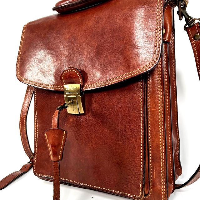 gianni conti 2way ショルダーバッグ 本革 レザー A4収納可-