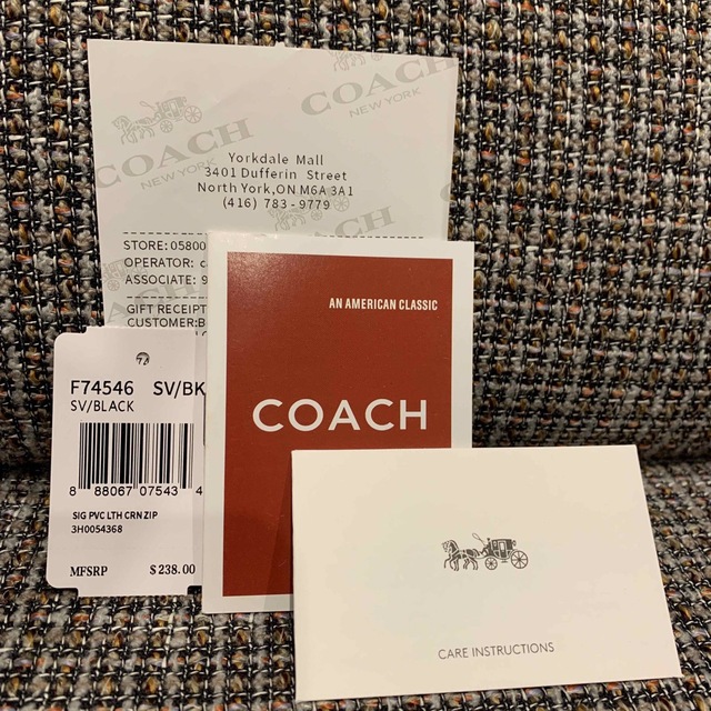 COACH(コーチ)のショプバ・箱付き　74546  コーチ　ブラック×コーチ柄　父の日　メンズ メンズのファッション小物(長財布)の商品写真