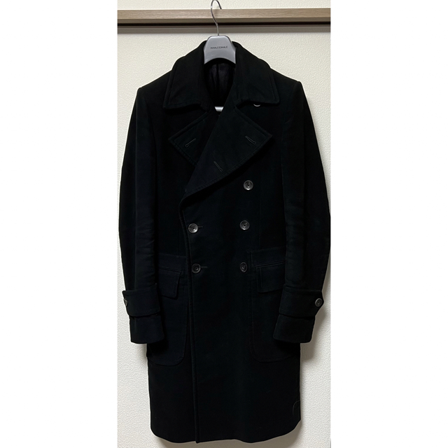 バーゲンで Gucci 44R 黒 ダブルブレスト メンズ コート グッチ 定価45万超 - チェスターコート