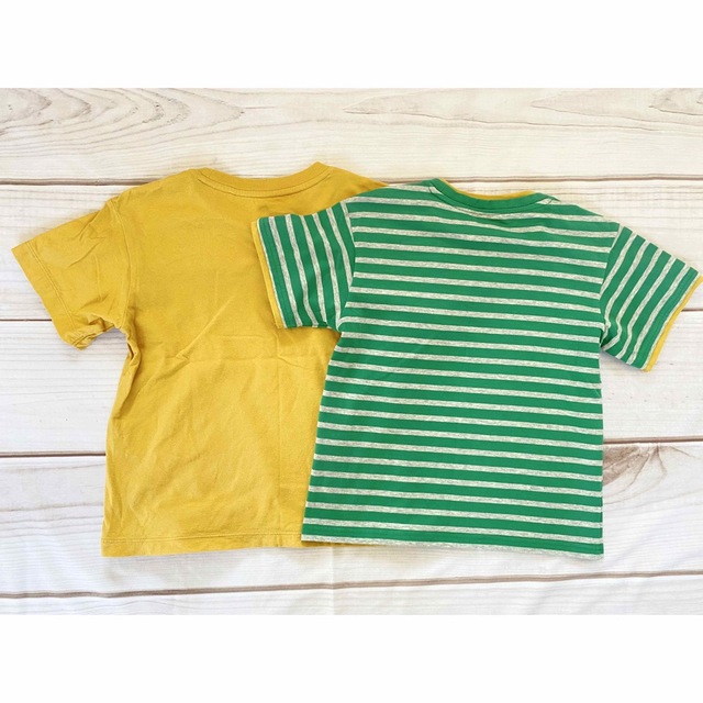 UNIQLO(ユニクロ)の【120】ユニクロ半袖Tシャツ2点セット　男の子夏物ボーダー柄 キッズ/ベビー/マタニティのキッズ服男の子用(90cm~)(Tシャツ/カットソー)の商品写真