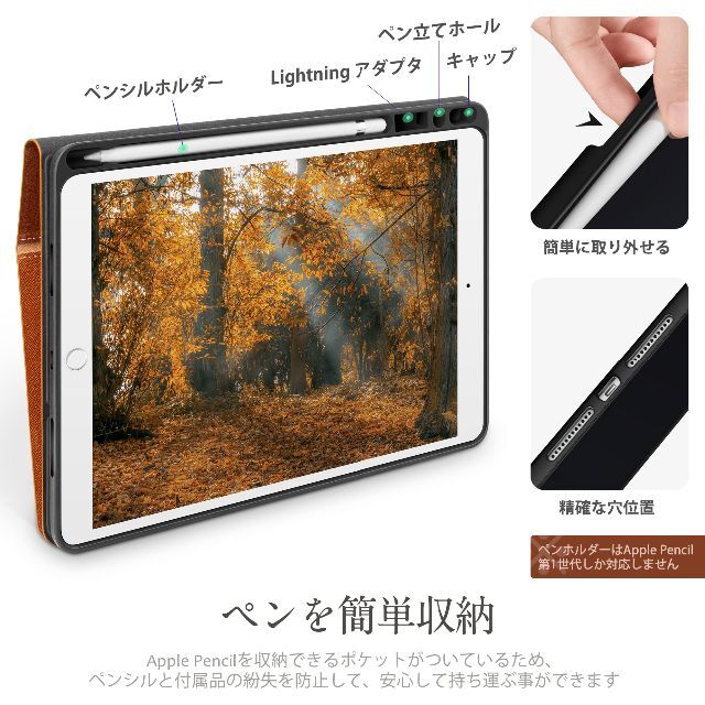 【色: ブラウン】KingBlanc iPad 10.2インチ ケース 第9世代 2