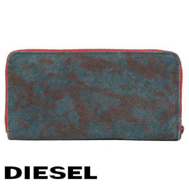 DIESEL(ディーゼル)のDIESEL ディーゼル 長財布 オーバーダイワックスキャンバス ブルー メンズのファッション小物(長財布)の商品写真