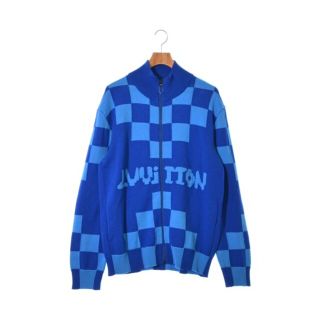 ルイヴィトン(LOUIS VUITTON)のLOUIS VUITTON ルイヴィトン カーディガン L 青x水色(チェック) 【古着】【中古】(カーディガン)