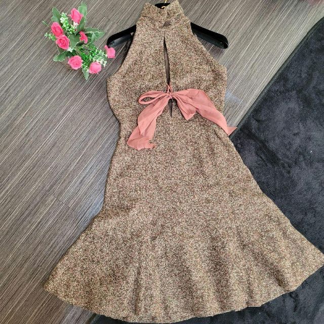 VALENTINO - ヴァレンティノ リボン ドレス ワンピース ツイード