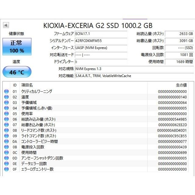 KIOXIA M.2 1TB SSD NVMe キオクシア 4